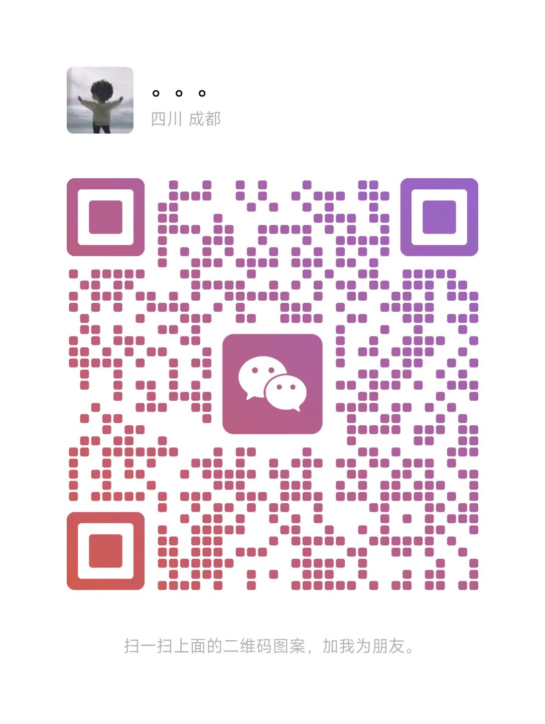 微信二维码，扫码添加联系人